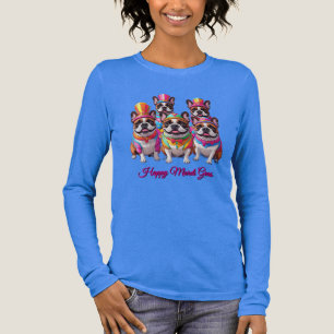 Französische Bulldogge Mardi Gras French Bulldog Tri-Blend Shirt