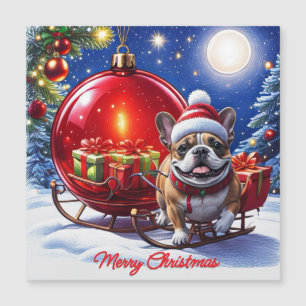 Französische Bulldogge mit Christbaumkugel