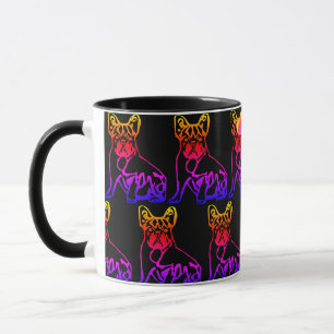 Französische Bulldogge mit Herz Comic Tasse Mug