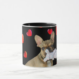 Französische Bulldogge mit Herz Tasse Mug