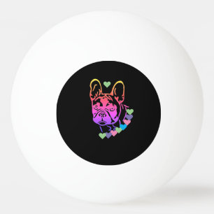 französische Bulldogge mit Herzen  Tischtennisball Ping Pong Ball
