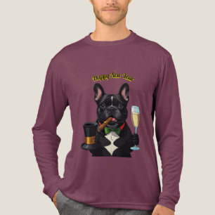 Französische Bulldogge mit Zigarre Neujahr Tri-Blend Shirt