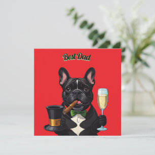 Französische Bulldogge mit Zigarre Vatertag Holiday Card
