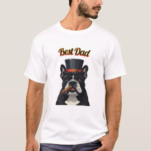Französische Bulldogge mit Zigarre Vatertag T-Shirt