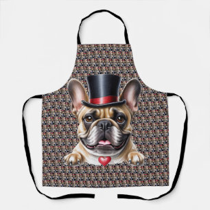 französische Bulldogge mit Zylinder Apron