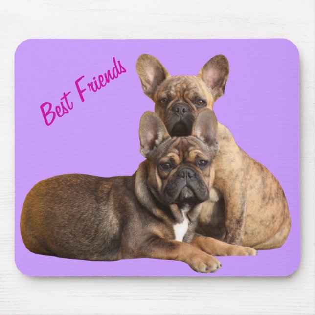 Französische Bulldogge Mousepad best friends (Front)