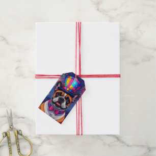 Französische Bulldogge Neujahr Feier Gift Tags