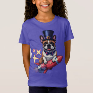 Französische Bulldogge Neujahr lustig  Rakete T-Shirt