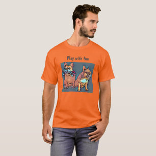 Französische Bulldogge play with fun T-Shirt