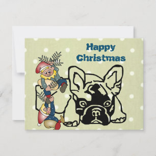 französische Bulldogge Postkarte Weihnachten Invitation