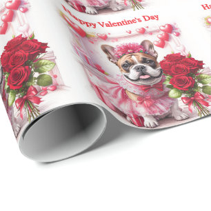 Französische Bulldogge Rosen French Bulldog Wrapping Paper