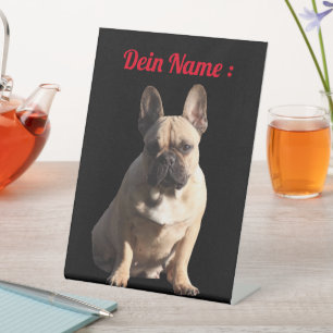 Französische Bulldogge Sockelschild Tischschild Pedestal Sign