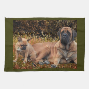 Französische Bulldogge und Mastiff Geschirrtuch Tea Towel