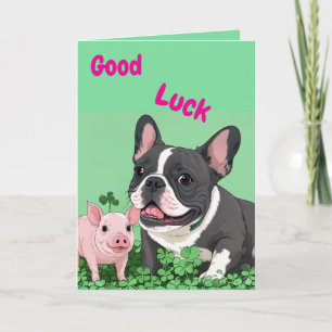 Französische Bulldogge Viel Glück Card