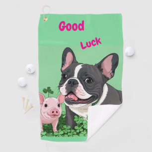 Französische Bulldogge Viel Glück Golf Towel