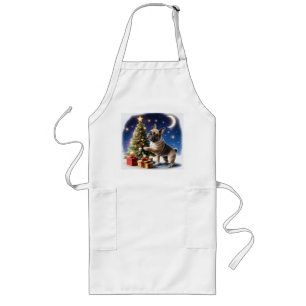Französische Bulldogge Weihnachtsbaum Long Apron