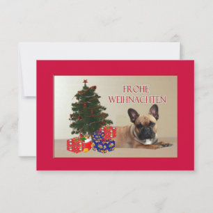 französische Bulldogge Weihnachtskarte Save The Date