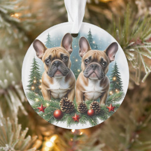 Französische Bulldogge Weihnachtskranz Ornament