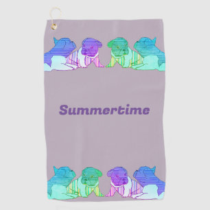 Französische Bulldoggen Comic Golf Towel