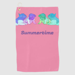 Französische Bulldoggen Comic Golf Towel