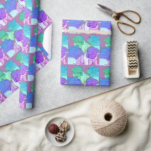 Französische Bulldoggen Comic  Wrapping Paper