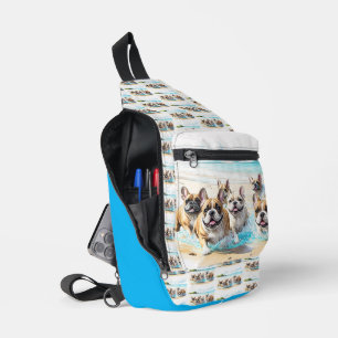 Französische Bulldoggen French Bulldog Rudel Sea Sling Bag