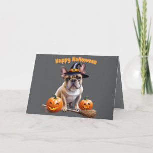 französische Bulldoggen Happy Halloween Invitation