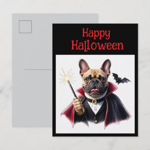 französische Bulldoggen Happy Halloween Invitation Postcard