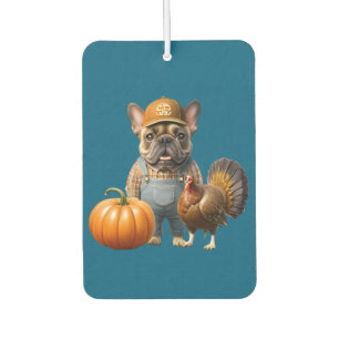  französische Bulldoggen Happy Thanksgiving Car Air Freshener