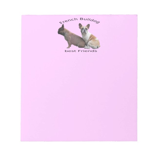 Französische Bulldoggen Notizblock Notepad (Front)