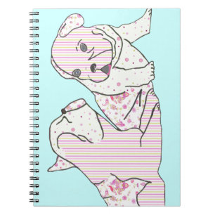 Französische Bulldoggen Notizbuch Spiral Notebook