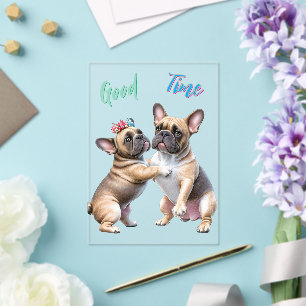 Französische Bulldoggen sehr verliebt Acrylic Invitations