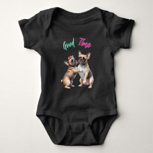 Französische Bulldoggen sehr verliebt Baby Bodysuit