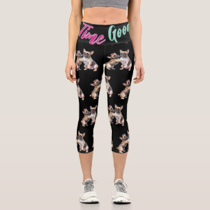 Französische Bulldoggen sehr verliebt Capri Leggings