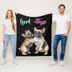 Französische Bulldoggen sehr verliebt Fleece Blanket