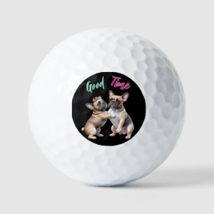 Französische Bulldoggen sehr verliebt Golf Balls
