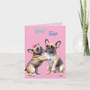 Französische Bulldoggen sehr verliebt Holiday Card