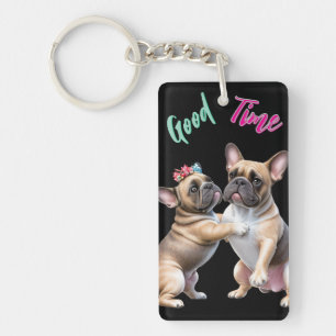 Französische Bulldoggen sehr verliebt Key Ring