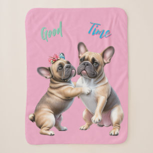 Französische Bulldoggen sehr verliebt Sherpa Blanket