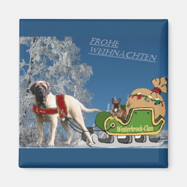 Französische Bulldoggen und Mastiff Magnet (Front)