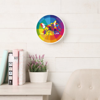 Französische Bulldoggen Wanduhr Clock