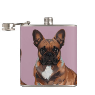 französische Bulldoggen zwei Freunde, Hip Flask