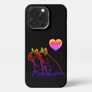 französische Bulldoggen zwei Freunde, iPhone Hülle 13 Pro Case