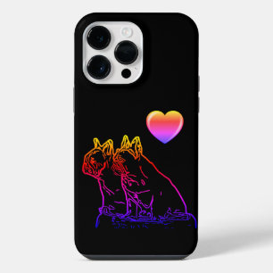 französische Bulldoggen zwei Freunde, iPhone Hülle 14 Pro Max Case