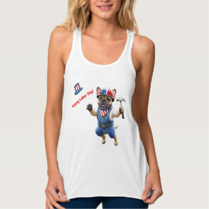 Französischen Bulldoggen Happy Labor Day Singlet