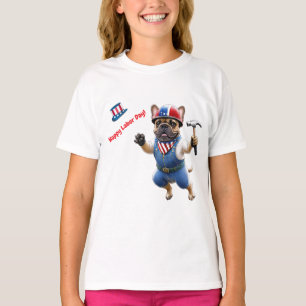 Französischen Bulldoggen Happy Labor Day T-Shirt