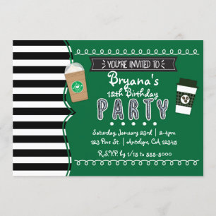 Frap Coffee Birthday Party Teen Invitations