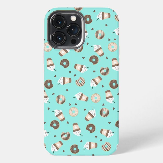 Frappuccino Coffee Sprinkled Doughnut Pattern iPhone Case (Back)