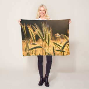 Frarm Fresh Wheat Field Fleece Blanket
