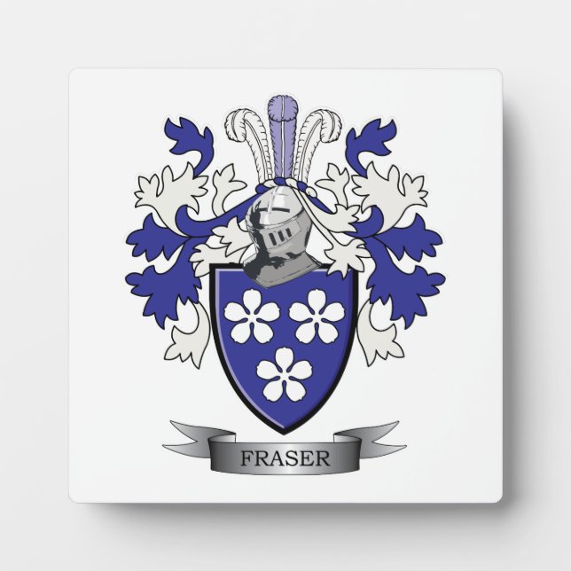 Fraser Family Crest Coat of Arms Plaque (Front)
